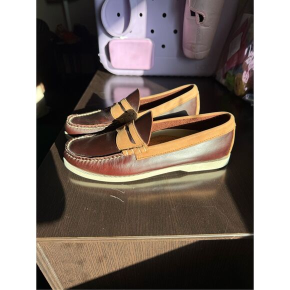 G.H. Bass Weejuns Tan & Brown Mens Sz 9 Loafers EUC - Picture 5 of 8